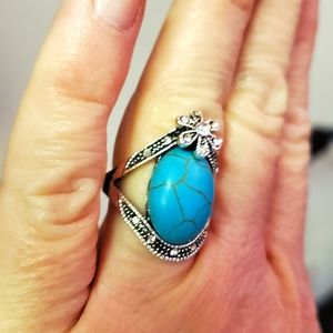 New turquoise flower ring 7